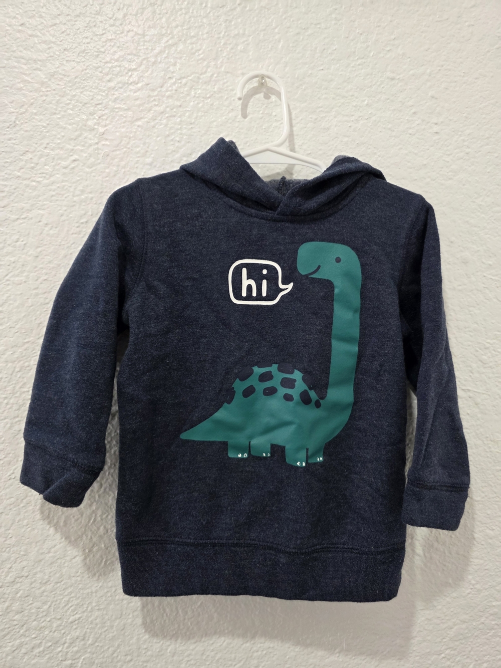 jumping beans Navy Hoodie with Teal Dinosaur Graphic